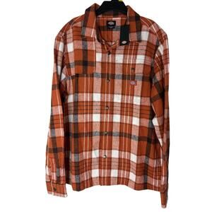 Dickies Nimmons Plaid Flannel Skate Grunge 100% Cotton Shirt Men’s Size L